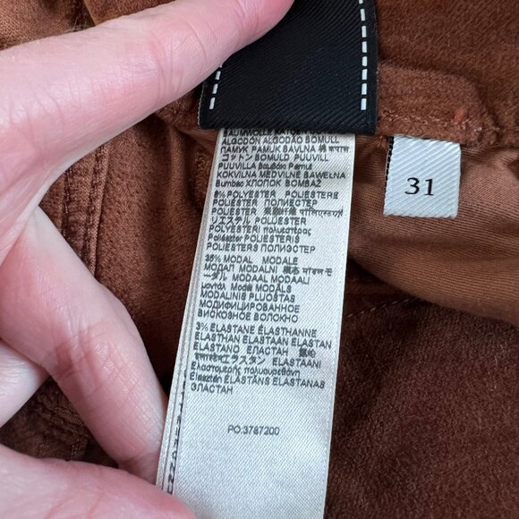 New 7 For All Mankind High Waist Slim Kick Bootcut Flare Crop Velvet Suede Pants - Picture 8 of 14